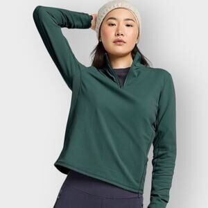 FLX Quarter Zip Activewear Pullover Warrior Green Small